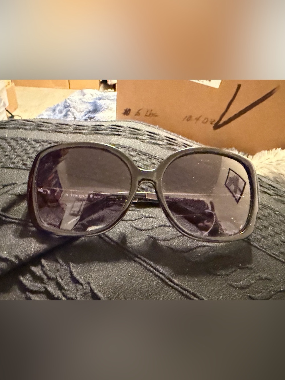 Kate Spade Classic Black/White Striped Margita Sunglasses